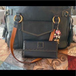 Dooney Navy Florentine Smith Bag
